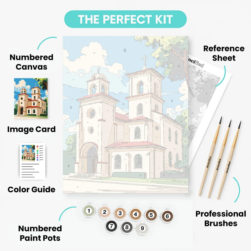 Orthodox Church with Twin Bell Towers - Paint by Numbers Kit