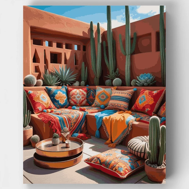 Southwestern Desert Patio - Paint by Numbers Kit