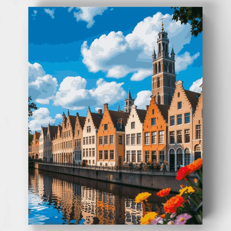 Bruges Canal Houses - Paint by Numbers Kit