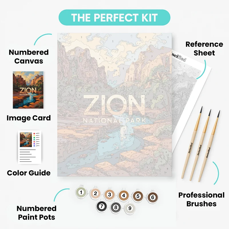 Zion River Canyon - Paint by Numbers Kit