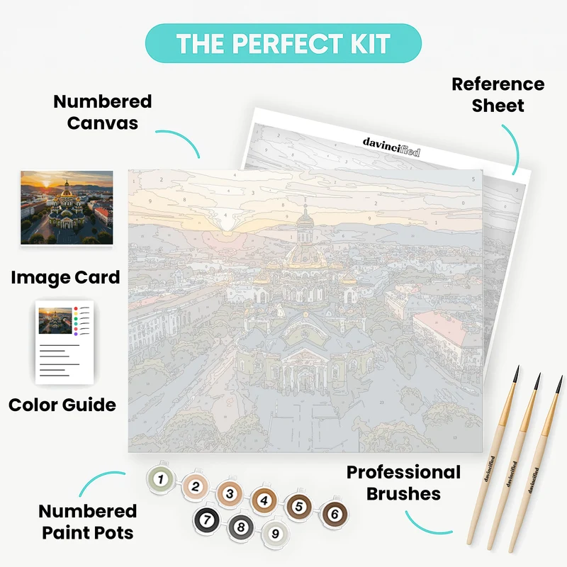 Golden Domed Orthodox Cathedral - Paint by Numbers Kit