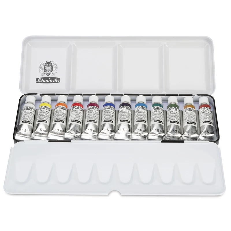 Colori a gouache Schmincke HORADAM in set di metallo, 12 x 5 ml