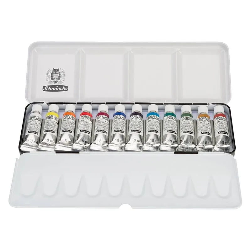 Χρώματα γκουάς Schmincke HORADAM σε μεταλλική κασετίνα, 12 x 5 ml