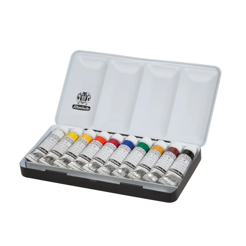 Gvaš boje Schmincke HORADAM u metalnom setu, 10 x 15 ml