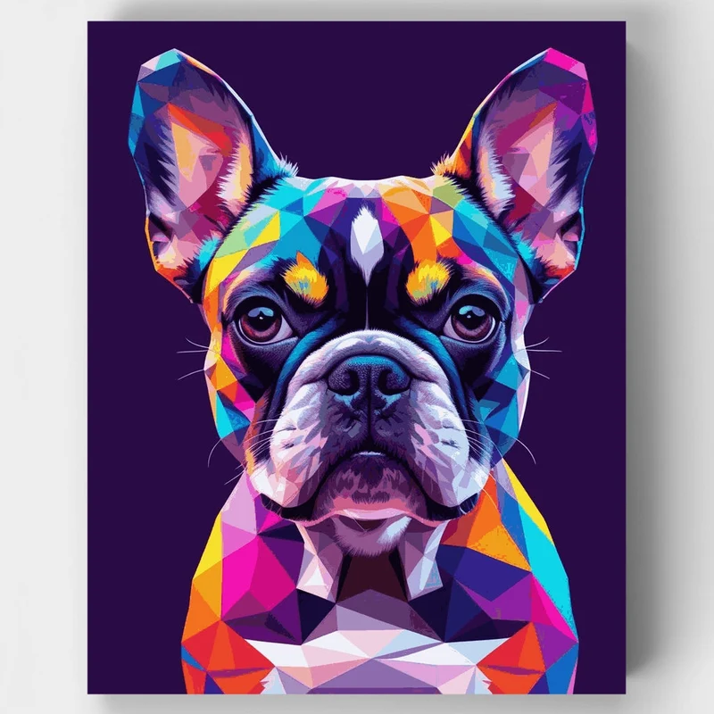 Vibrant French Bulldog - Paint by Numbers Kit