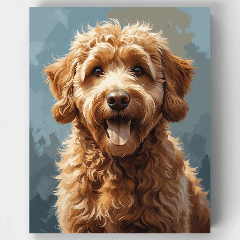 Happy Goldendoodle Portrait - Paint by Numbers Kit