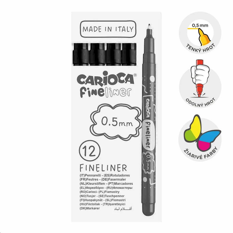 Fineliner Carioca Fineliner 0,5 mm – 12er-Set