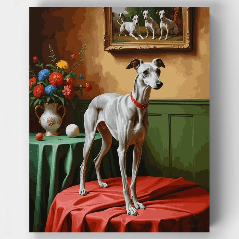Elegant Greyhound Portrait - Paint by Numbers Kit