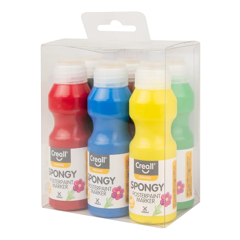Σετ τέμπερες με σφουγγαράκι Creall Spongy – 6 × 70 ml