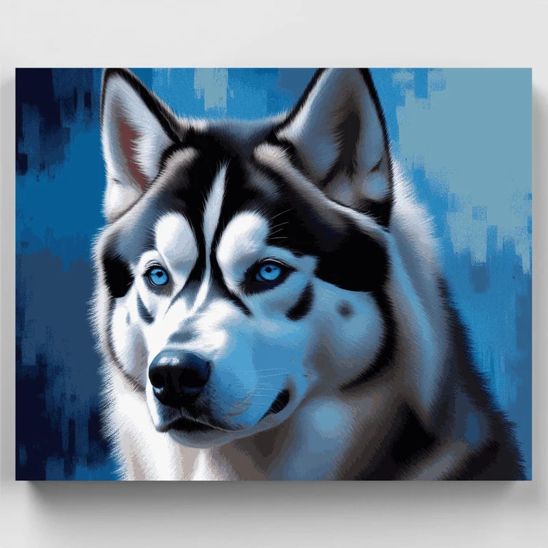 Majestic Blue-Eyed Husky - Paint by Numbers Kit