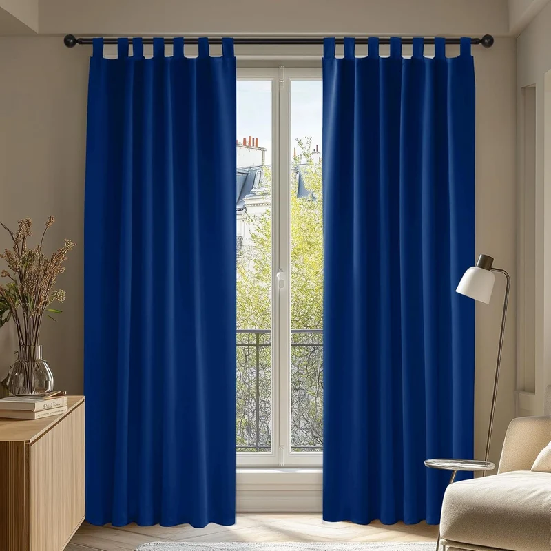 Verdunklungsvorhänge Königsblau 2er Set, 175x140 cm, Kälteschutz