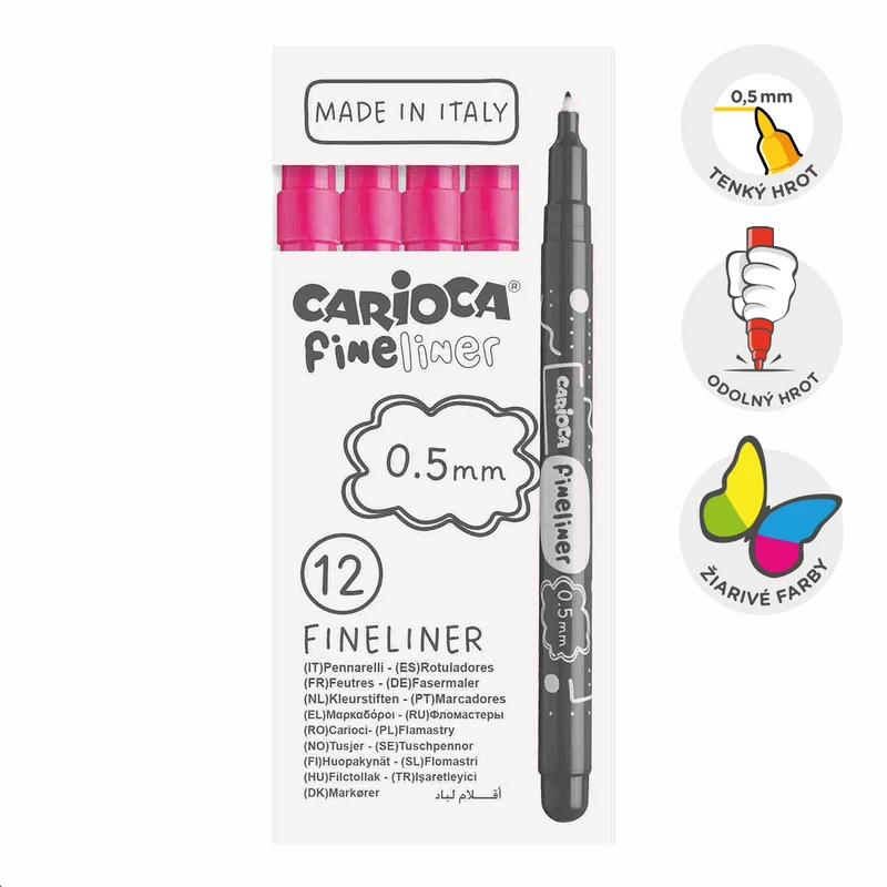 Carioca Fineliner, 0,5 mm, škatlica, 12 kosov