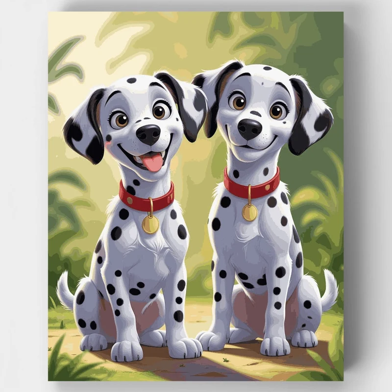 Two Dalmatian Puppies - Paint by Numbers Kit