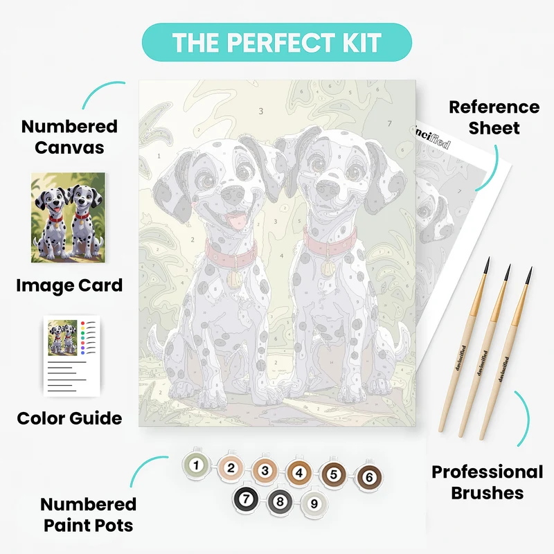 Two Dalmatian Puppies - Paint by Numbers Kit