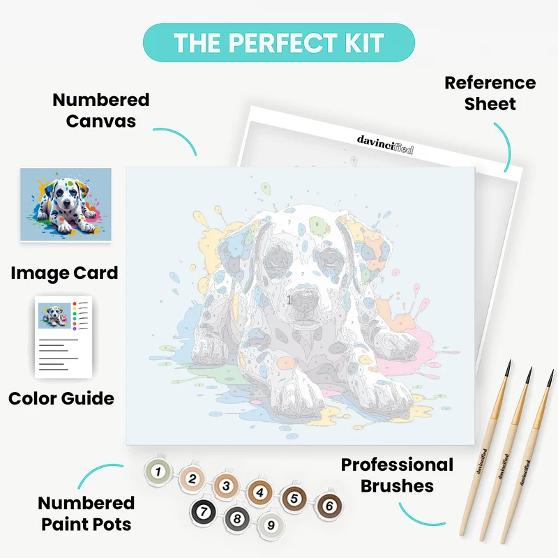 Colorful Dalmatian Puppy - Paint by Numbers Kit