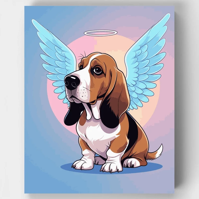 Basset Hound Angel - Paint by Numbers Kit