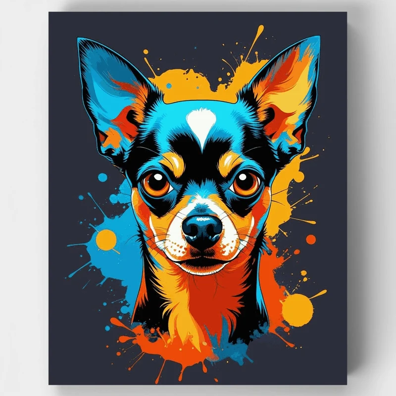 Vibrant Chihuahua Pop Art - Paint by Numbers Kit