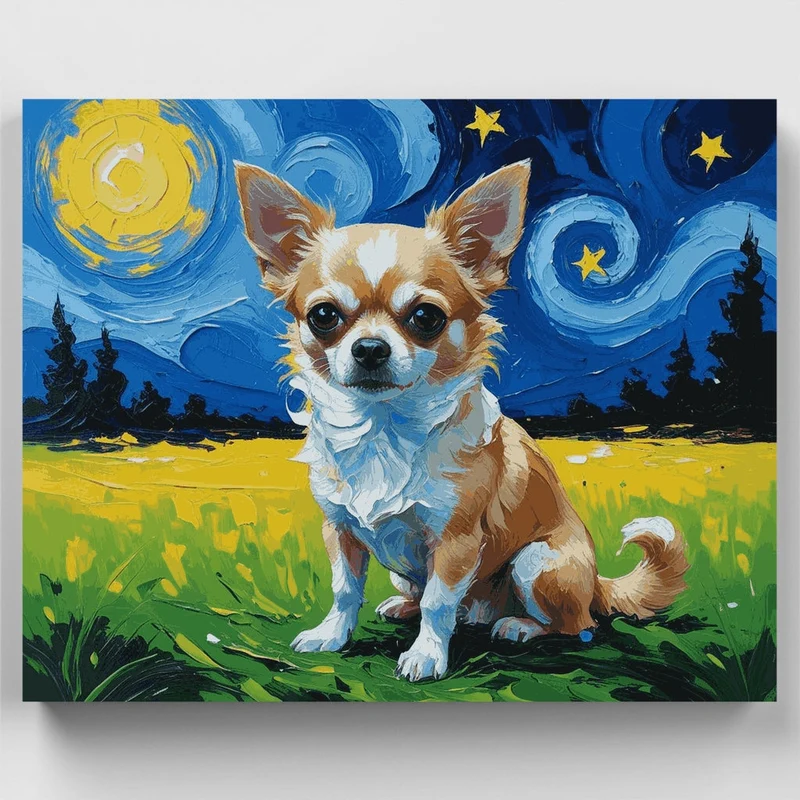 Chihuahua Starry Night - Paint by Numbers Kit