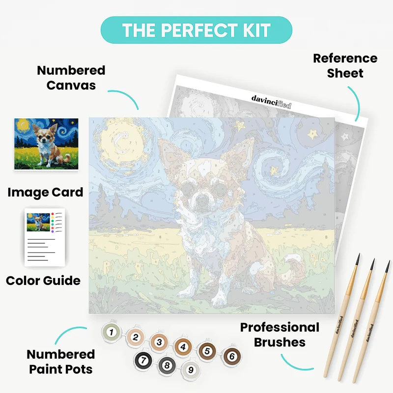 Chihuahua Starry Night - Paint by Numbers Kit