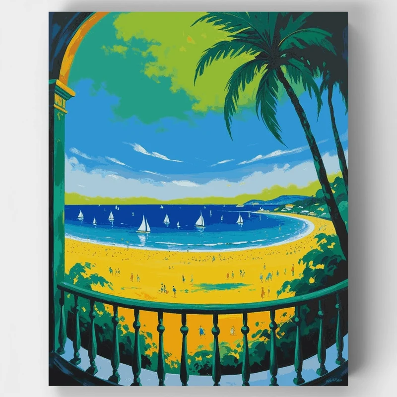 Mediterranean Coastal Paradise - Paint by Numbers Kit