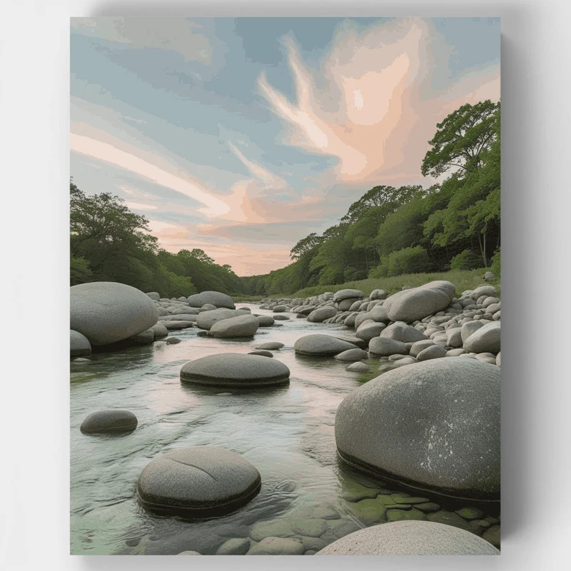 Tranquil River Stones - Paint by Numbers Kit