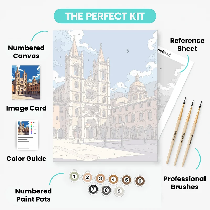 Italian Cathedral Square - Paint by Numbers Kit