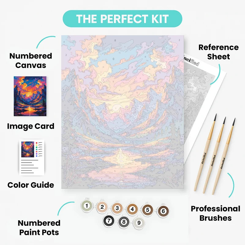 Mountain Sunset Wilderness - Paint by Numbers Kit