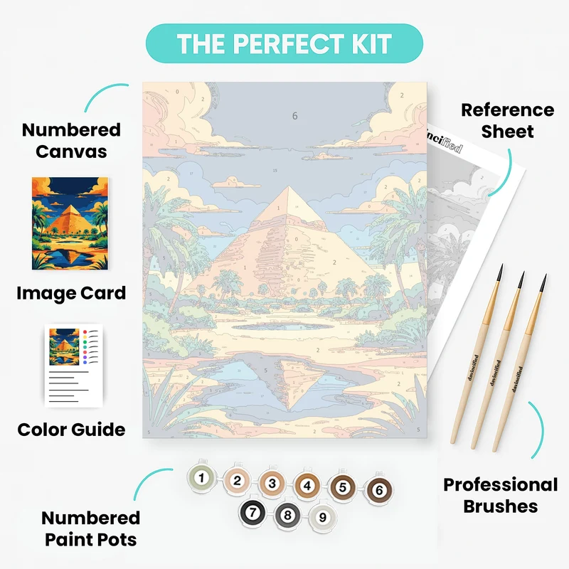 Egyptian Pyramid Oasis - Paint by Numbers Kit