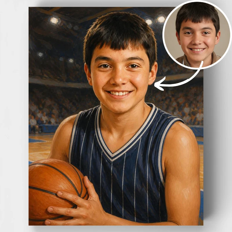 Basketball Player Boy - Custom Paint by Numbers Kit