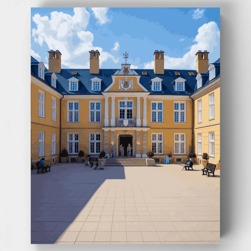 Neoclassical Palace Courtyard - Paint by Numbers Kit