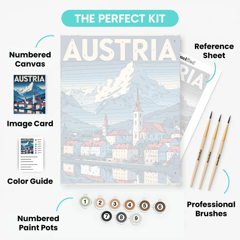 Austrian Mountain Village - Paint by Numbers Kit