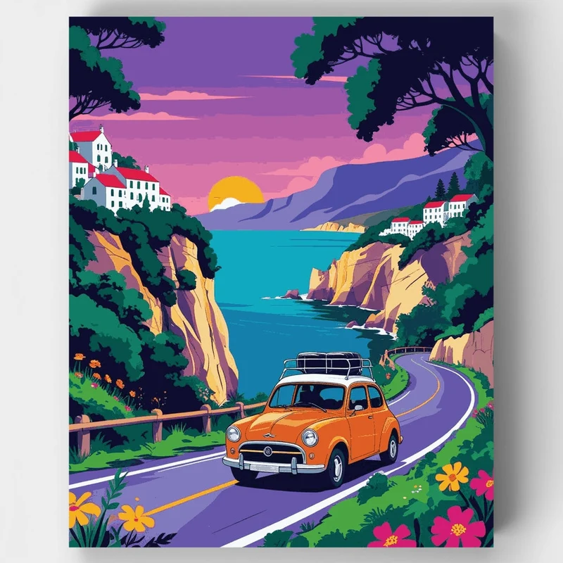 Coastal Road Trip Adventure - Paint by Numbers Kit
