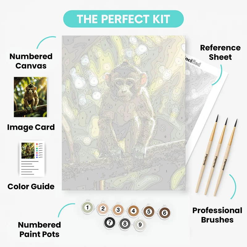 Monkey in Forest - Paint by Numbers Kit
