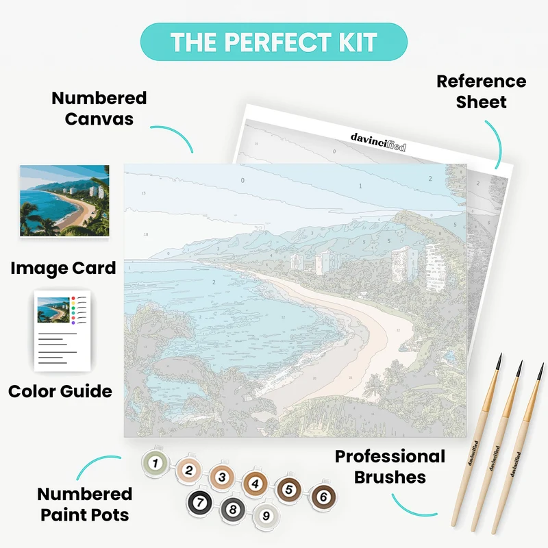 Tropical Beach Resort Paradise - Paint by Numbers Kit