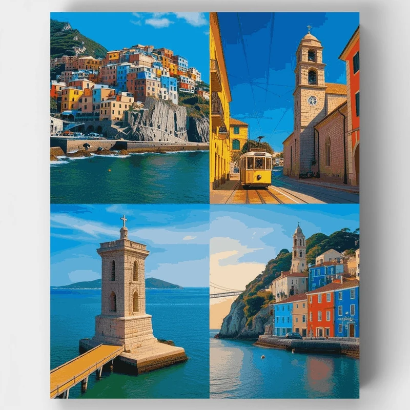 Mediterranean Coastal Villages - Paint by Numbers Kit