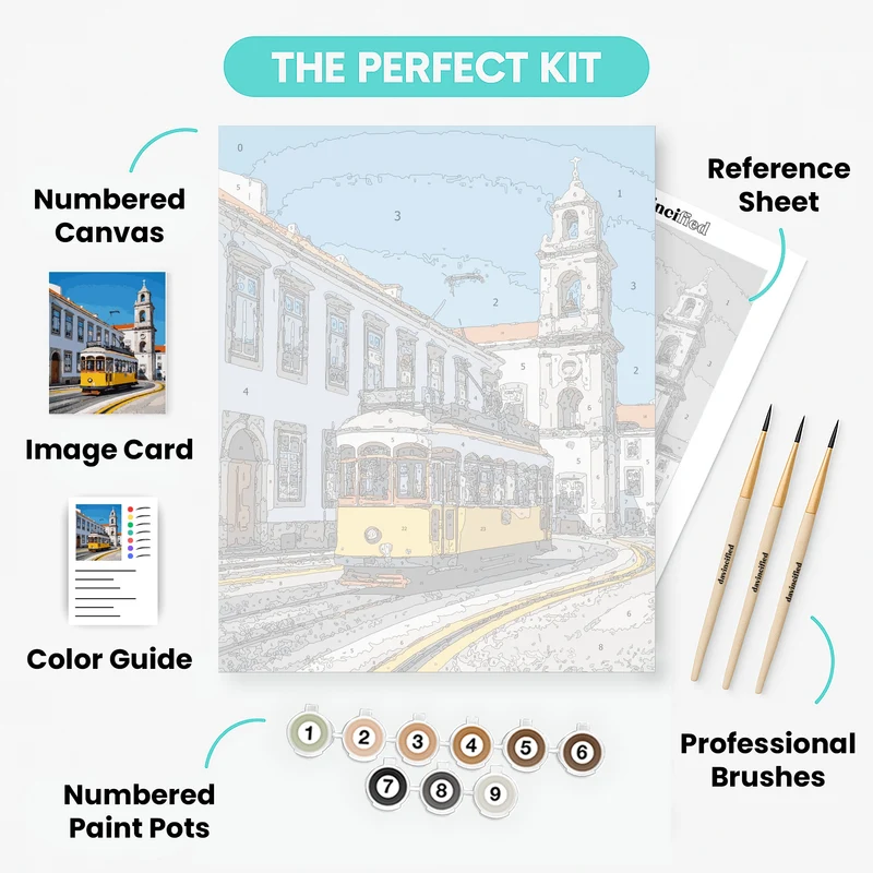 Portuguese Tram Adventure - Paint by Numbers Kit