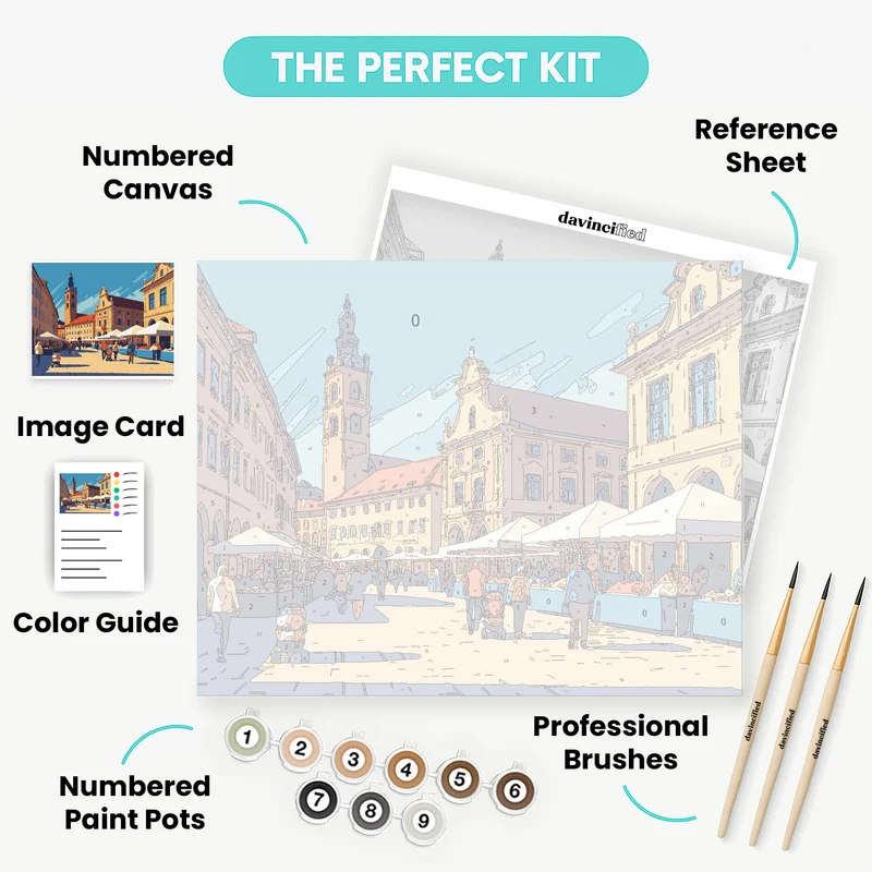 European Market Square - Paint by Numbers Kit