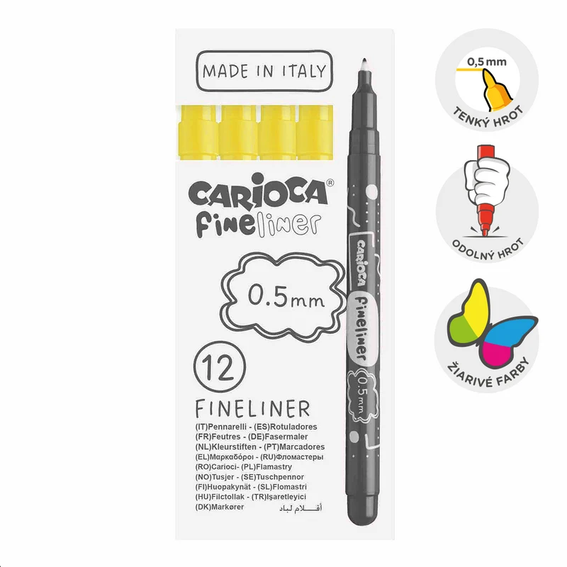 Fineliner a punta fine Carioca Fineliner 0,5 mm – 12 pz