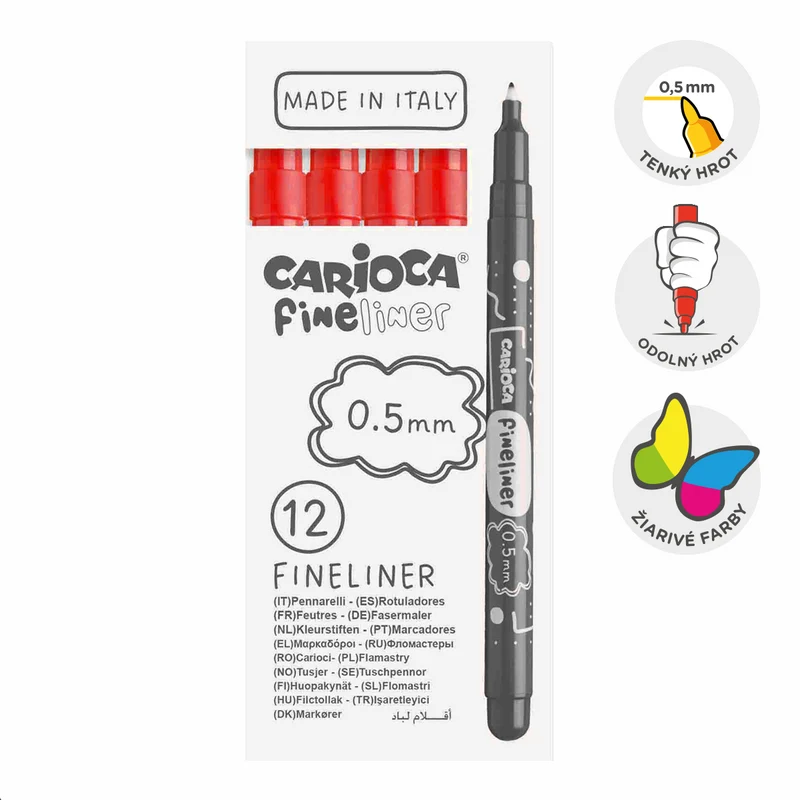 Fineliner a punta fine Carioca Fineliner 0,5 mm – 12 pz