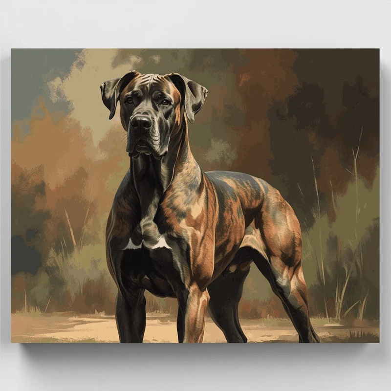 Powerful Brindle Great Dane in Landscape - Paint by Numbers Kit