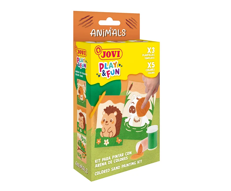 JOVI Play&Fun mini kreatívna sada na maľovanie pieskom – 9 dielov