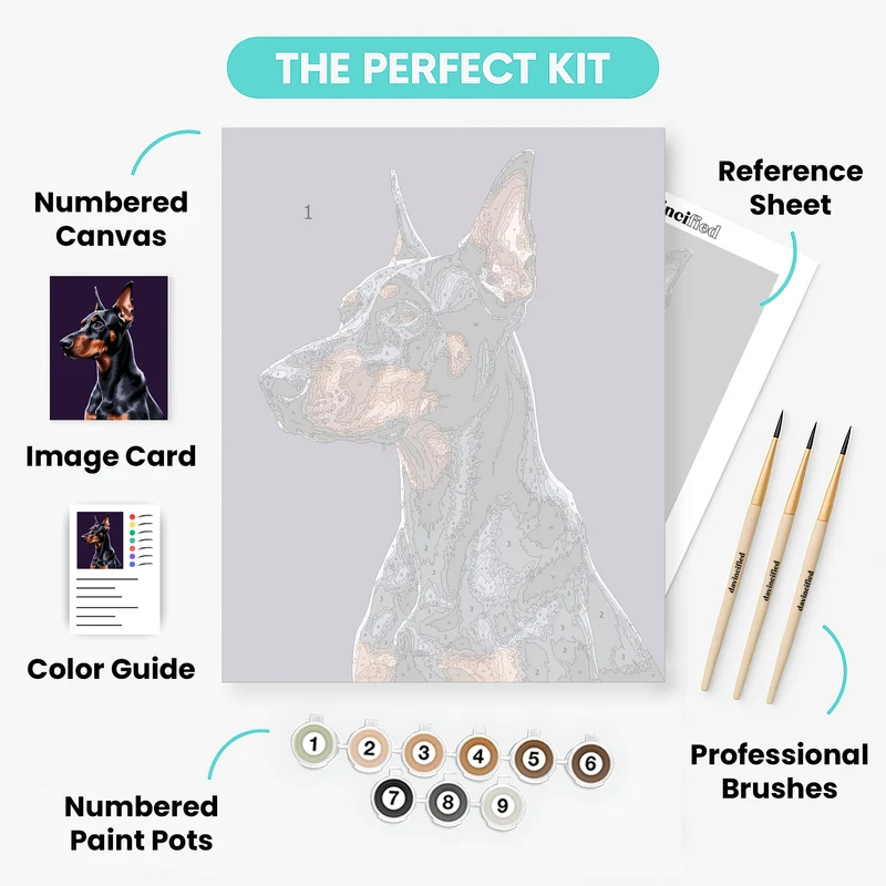 Elegant Doberman in Profile - Paint by Numbers Kit