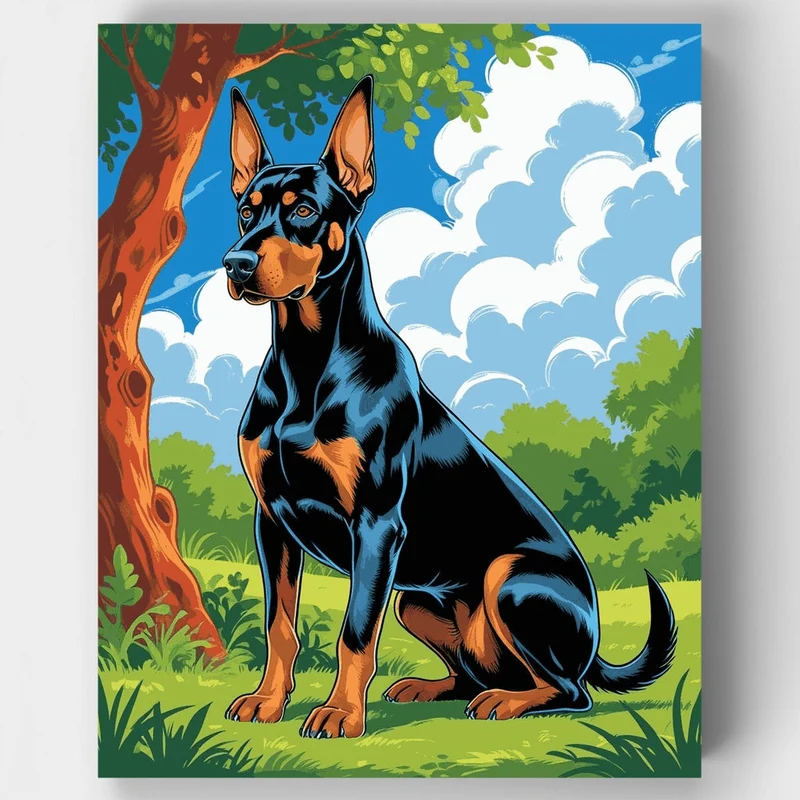 Doberman in Nature - Paint by Numbers Kit