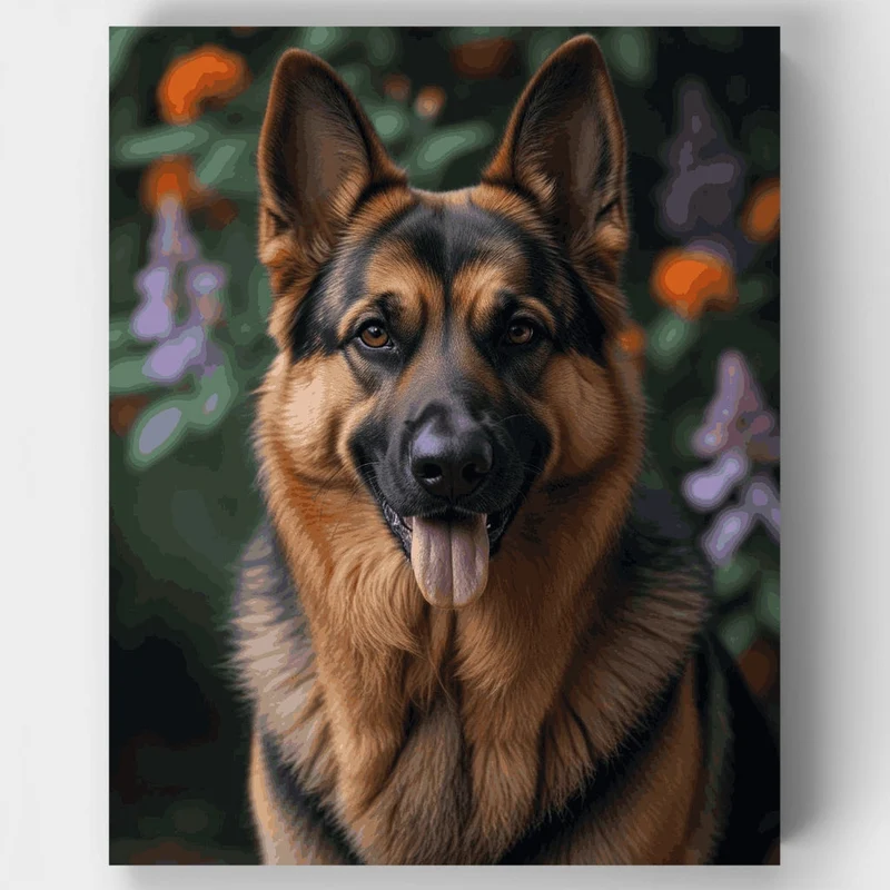 Majestic German Shepherd Portrait - Paint by Numbers Kit