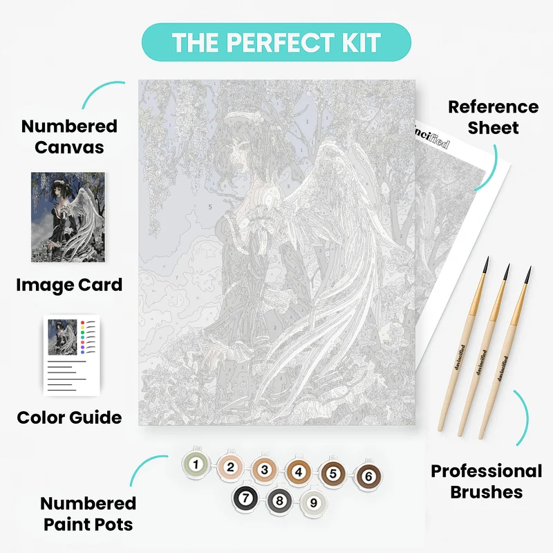 Angel And Flowers Layers - Paint by Numbers Kit