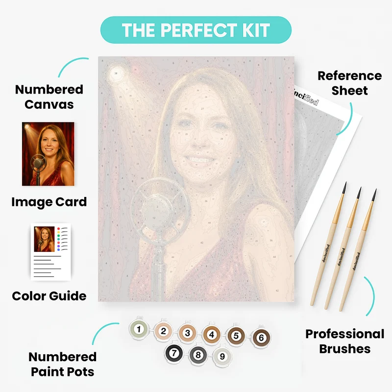 Vintage Jazz Singer on Stage - Custom Paint by Numbers Kit