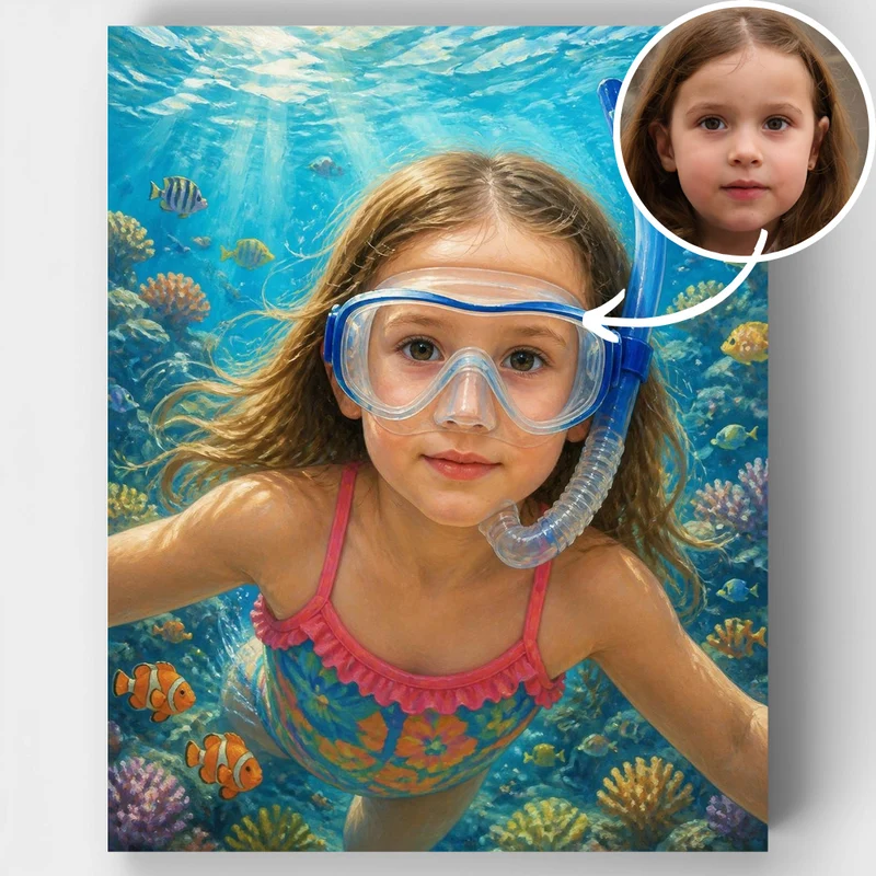 Underwater Adventure Snorkeling - Custom Paint by Numbers Kit