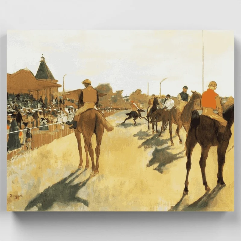 Racehorses before the Stands - Paint by Numbers Kit