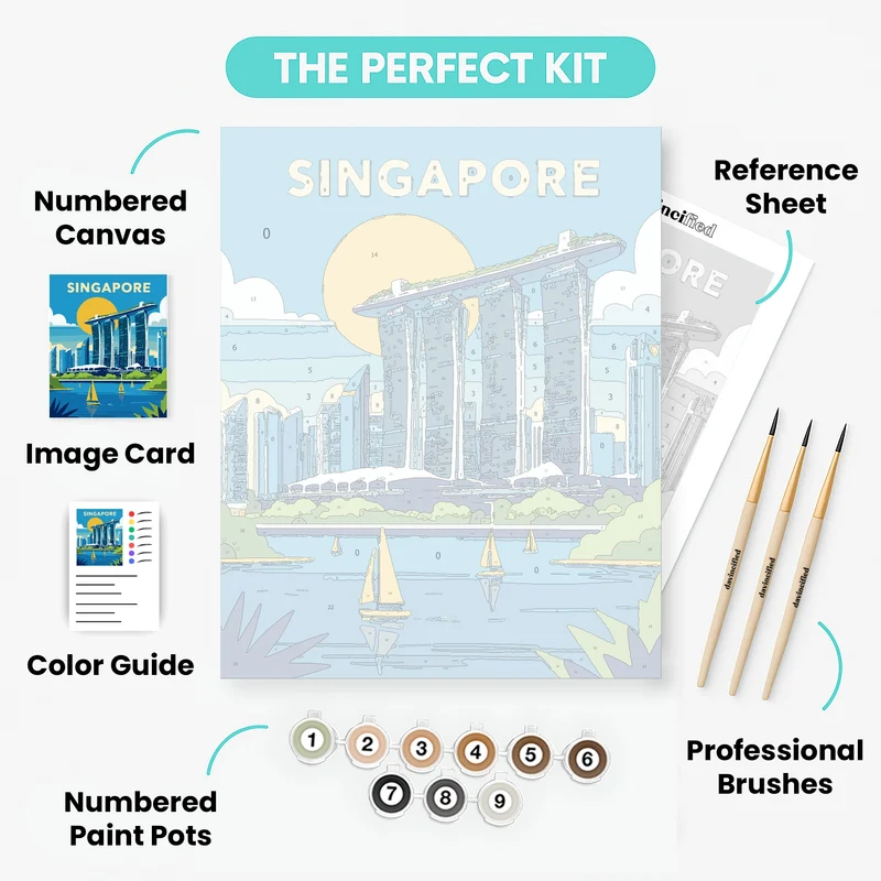 Singapore Marina Bay Sailboats - Paint by Numbers Kit