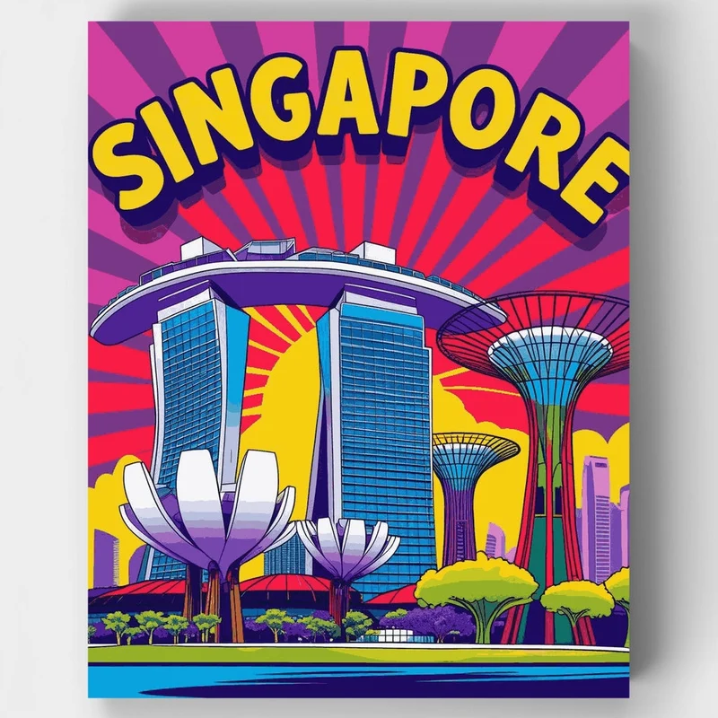 Singapore Skyline - Paint by Numbers Kit